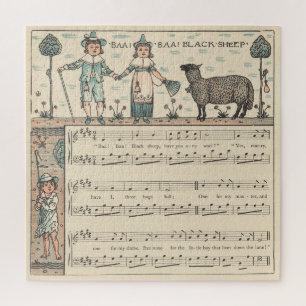 Quebra-cabeça Walter Crane Baa Baa Ovelha Negra Rima Infantil