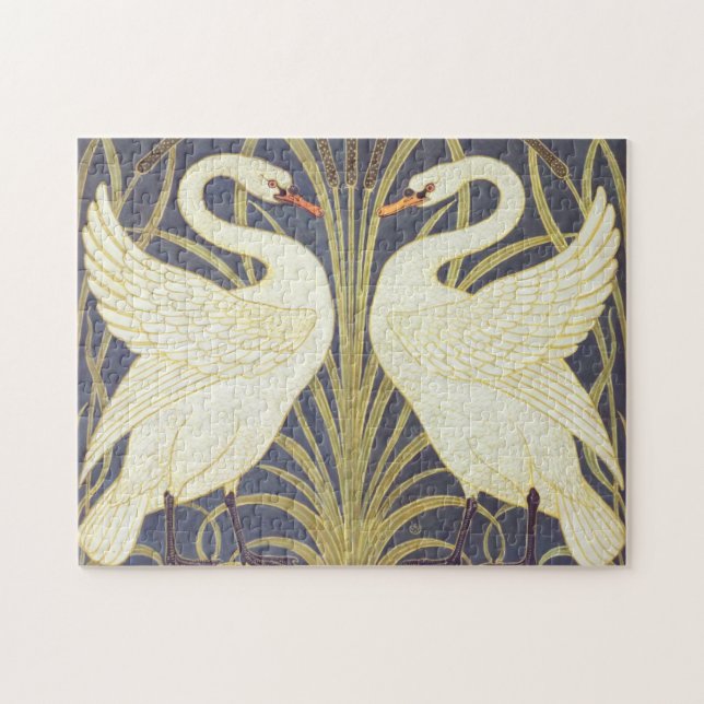 Quebra-cabeça Walter Crane Cisne, Junco E Íris Art Nouveau (Horizontal)