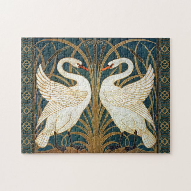 Quebra-cabeça Walter Crane Swan, Rush E Iris Art Nouveau (Horizontal)