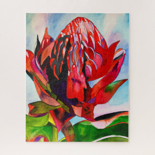 Quebra-cabeça Waratah, cor-de-água natural da Austrália