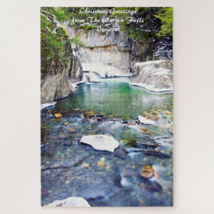 Quebra-cabeça Warren Falls Vermont.Natal
