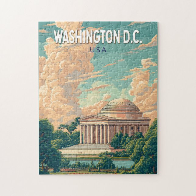 Quebra-cabeça Washington DC Memorial Thomas Jefferson Viagem Art (Vertical)
