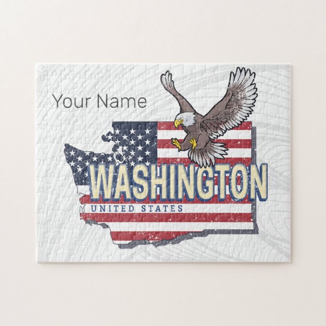 Quebra-cabeça Washington State United States Map USA Souvenir (Horizontal)