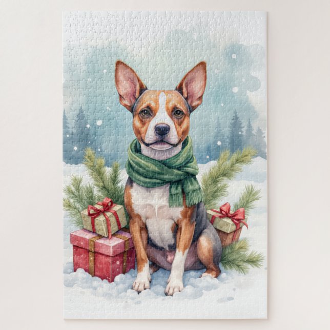 Quebra-cabeça Watercolor American Staffordshire Terrier Rustic (Vertical)