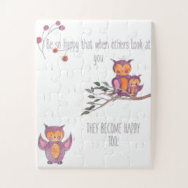 Quebra-cabeça Watercolor Baby Owl Nursery Wall Art