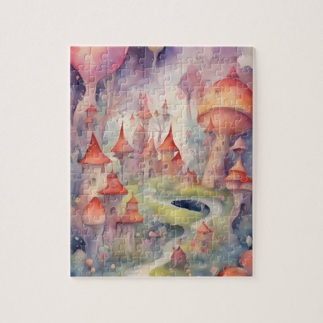 Quebra-cabeça Watercolor Fantasy World Magic Castle (Vertical)