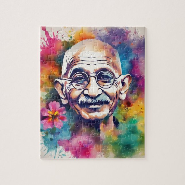 Quebra-cabeça Watercolor Gandhi (Vertical)