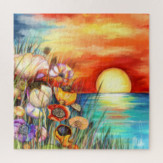 Quebra-cabeça Watercolor Nature Sunrise Puzzle