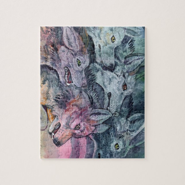 Quebra-cabeça Watercolor Wolf Pack (Vertical)