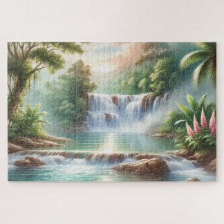 Quebra-cabeça "WATERFALL in WATERCOLOR" JIGSAW PUZZLE
