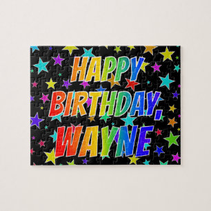 Quebra-cabeça "WAYNE" Primeiro Nome, Divertido "FELIZ ANIVERSÁRI