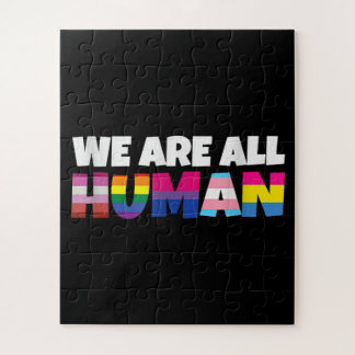Quebra-cabeça We Are All Human Proud LGBT Rainbow Flag