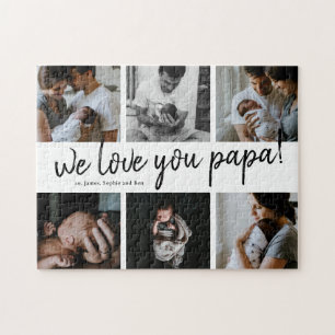 Quebra-cabeça We Love You Papa Modern 6 Photo Collage Father's