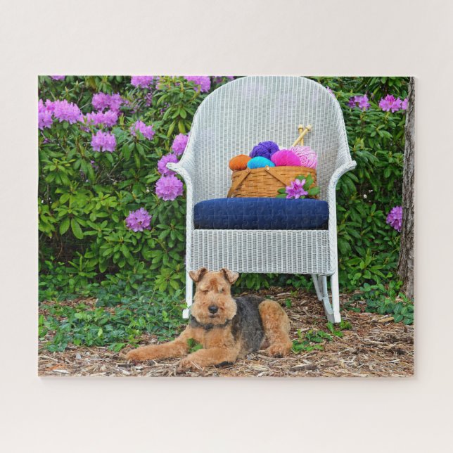 Quebra-cabeça Welsh Terrier Em Jardim (Horizontal)