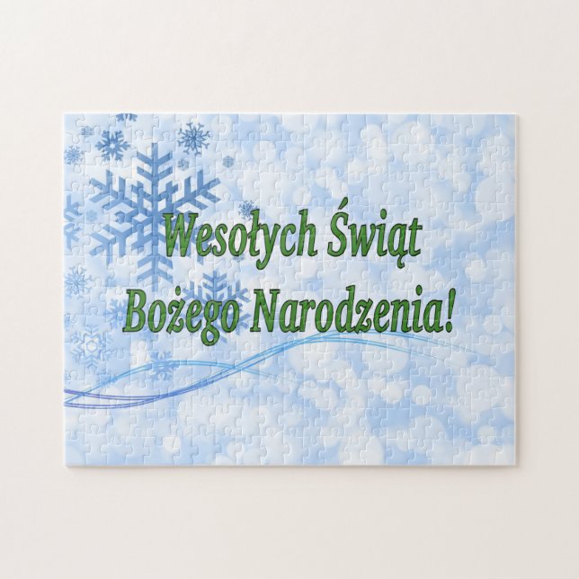 Quebra-cabeça Wesołych Świąt…! Feliz Natal no gf polonês (Horizontal)