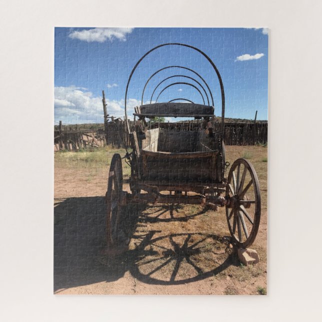 Quebra-cabeça Westward Ho! Remanescente de um velho vagão cobert (Vertical)