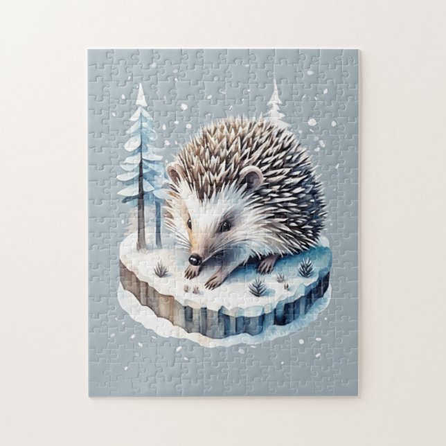 Quebra-cabeça Whimsical Hedgehog l Season : inverno [A] (Vertical)