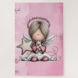 Quebra-cabeça Whimsical Pink Christmas Angel