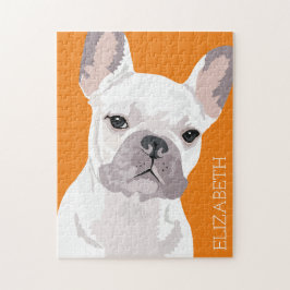 Quebra-cabeça White Buldogue Francês Pet Personalizado