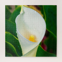 Quebra-cabeça White Calla Lily Macro Botanical Photo Nature Art
