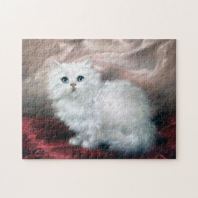 Quebra-cabeça White Kitten, Carl Kahler (Horizontal)