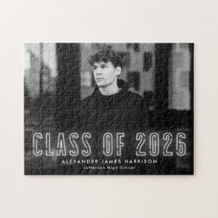Quebra-cabeça White Neon Class of 2022 Graduation Photo