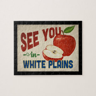 Quebra-cabeça White Plains New York Apple - Viagens vintage