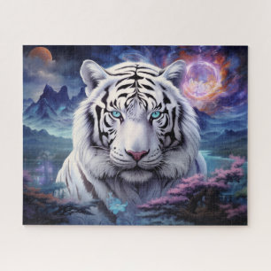 Quebra-cabeça White Tiger Surreal Fantasy Art