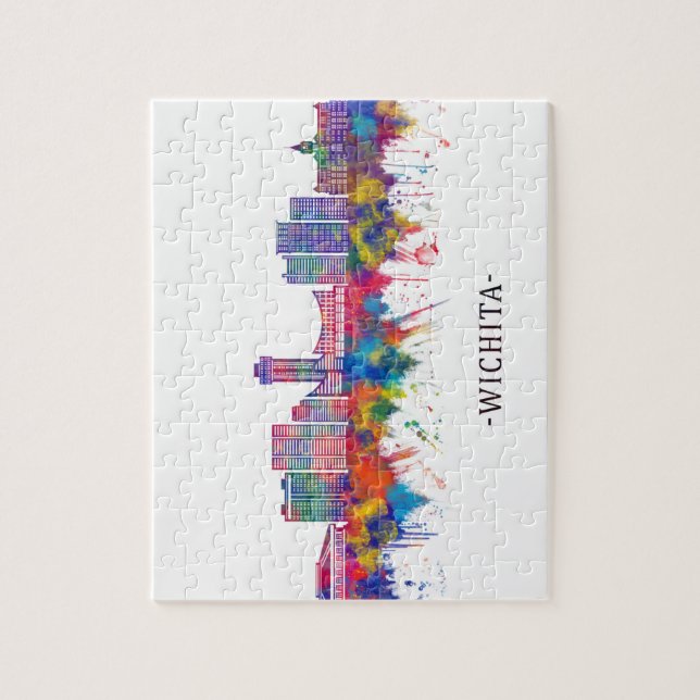 Quebra-cabeça Wichita Kansas Skyline (Vertical)