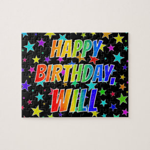 Quebra-cabeça "WILL" Nome, Diversão "FELIZ ANIVERSÁRIO"
