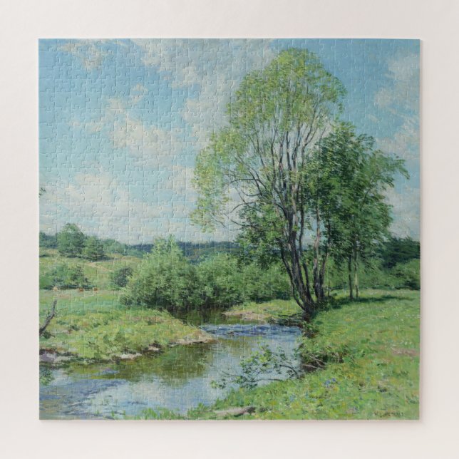 Quebra-cabeça Willard Metcalf Impressionista Americano (Vertical)