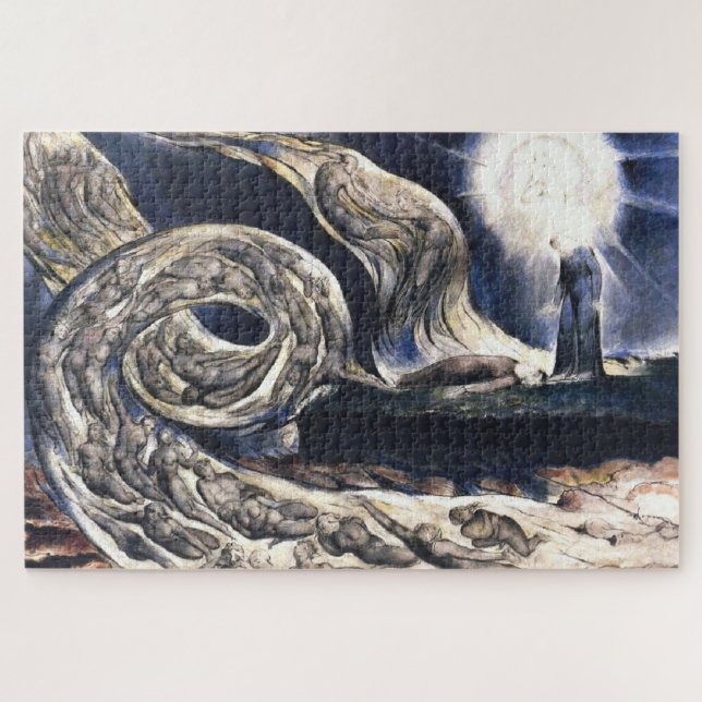 Quebra-cabeça William Blake Lovers' Whirlwind ilustra inferno (Horizontal)