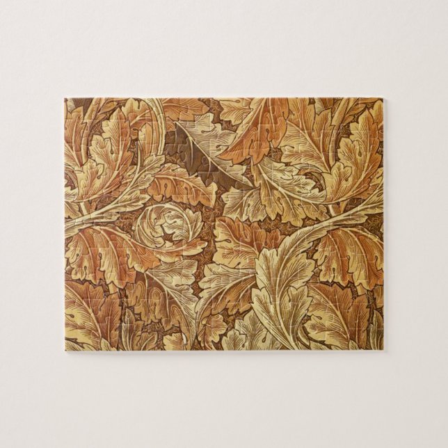 Quebra-cabeça William Morris Acanthus Marrom Folhas de Outono (Horizontal)