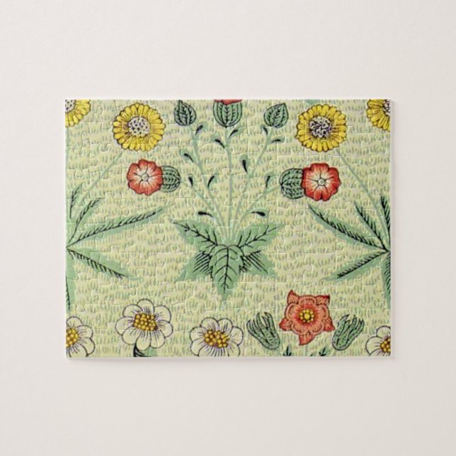 Quebra-cabeça William Morris Daisy Floral Wallpaper Padrão (Horizontal)