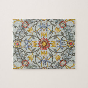 Quebra-cabeça William Morris Floral Circle Flower Illustration