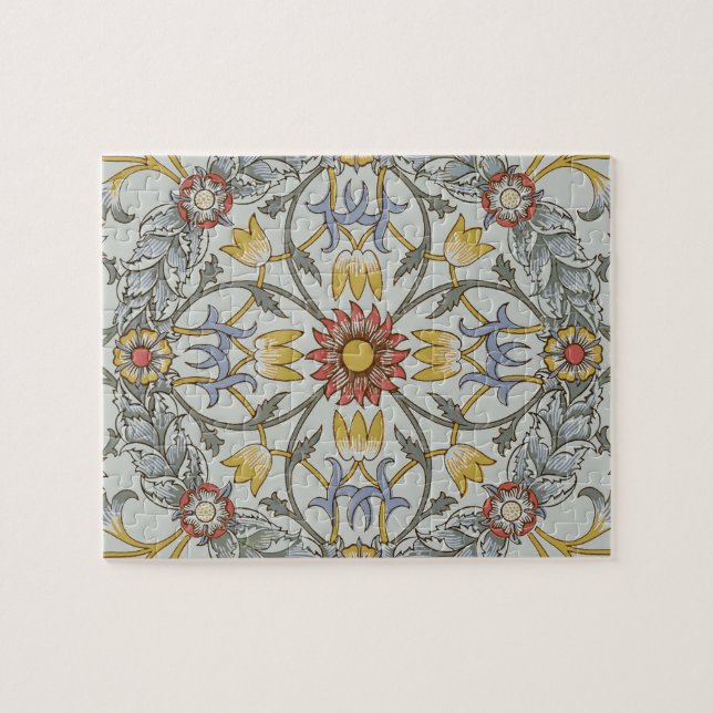Quebra-cabeça William Morris Floral Circle Flower Illustration (Horizontal)
