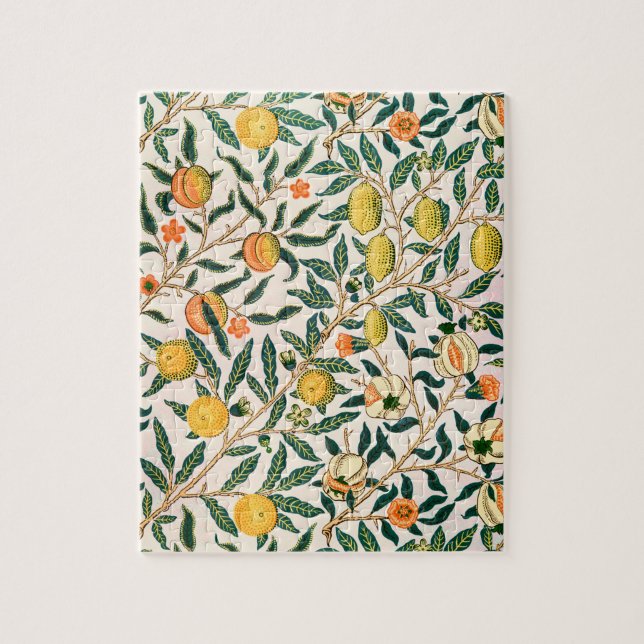 Quebra-cabeça William Morris Fruta Pomegranate White Ornament (Vertical)