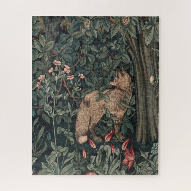 Quebra-cabeça William Morris Greenery Fox Willife (Vertical)