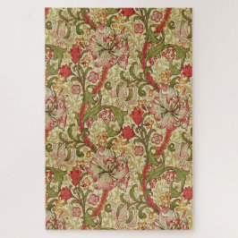 Quebra-cabeça William Morris Ouro Lily Floral Patterno
