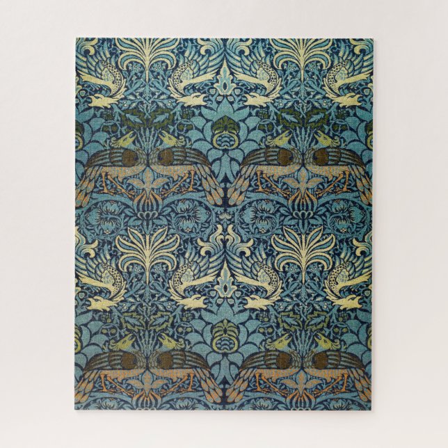 Quebra-cabeça William Morris Peacock and Dragon Woven Design (Vertical)