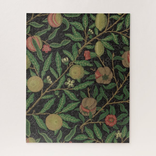 Quebra-cabeça William Morris Pomegranate Fruta Negra (Vertical)