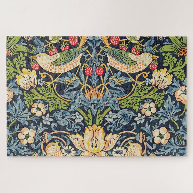 Quebra-cabeça William Morris Strawberry Thief Padrão Floral (Horizontal)