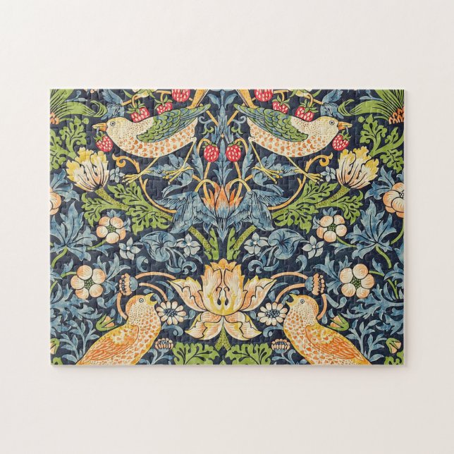 Quebra-cabeça William Morris Strawberry Thief Padrão Floral (Horizontal)