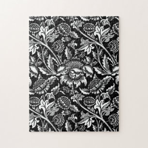 Quebra-cabeça William Morris Sunflower, Black, White e Cinzas