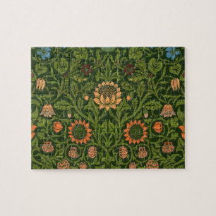 Quebra-cabeça William Morris Tapeçaria Rug Red Green Carpet Asi
