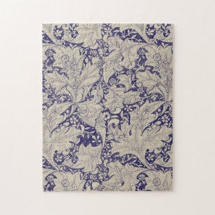 Quebra-cabeça William Morris Wallflower Blue damask