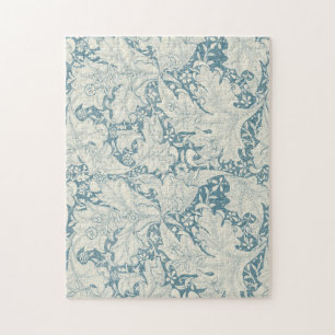 Quebra-cabeça William Morris Wallflower Blue damask