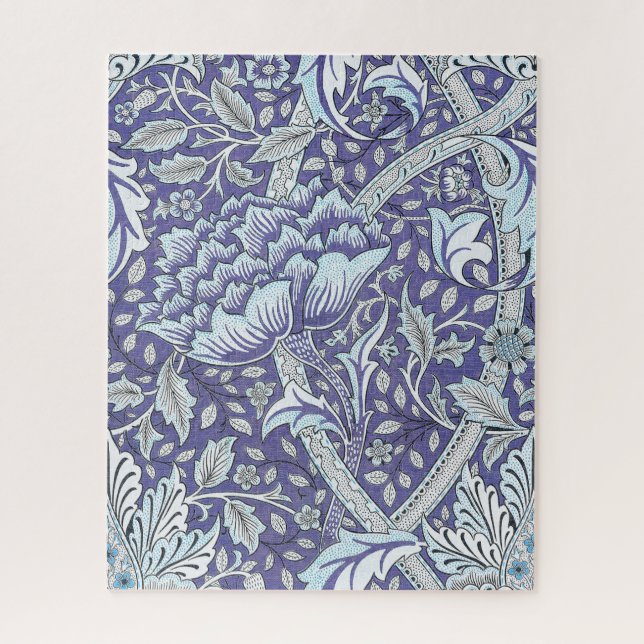 Quebra-cabeça William Morris Windrush flores florais azuis (Vertical)