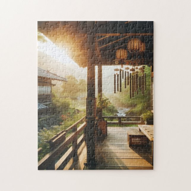 Quebra-cabeça Wind Chimes on the Porch – Japanese Summer Puzzle (Vertical)