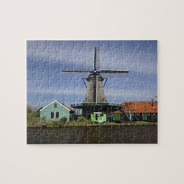 Quebra-cabeça Windmill, Zaanse Schans, Holland, Países Baixos 3 (Horizontal)